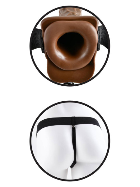 7 inch hollow strap-on balls καφέ